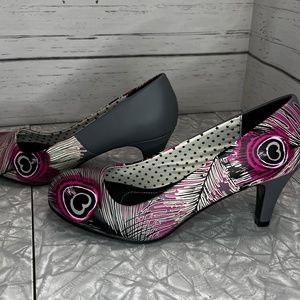 T.U.K peacock heels